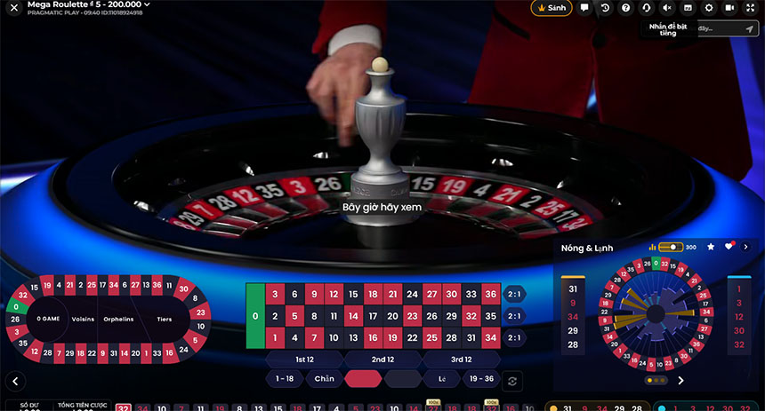 Các loại cược có trong game Mega Roulette