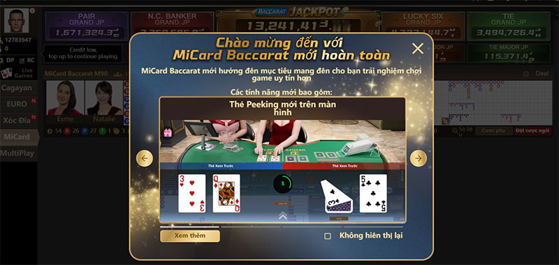 Một vài lưu ý khi chơi MiCard Baccarat